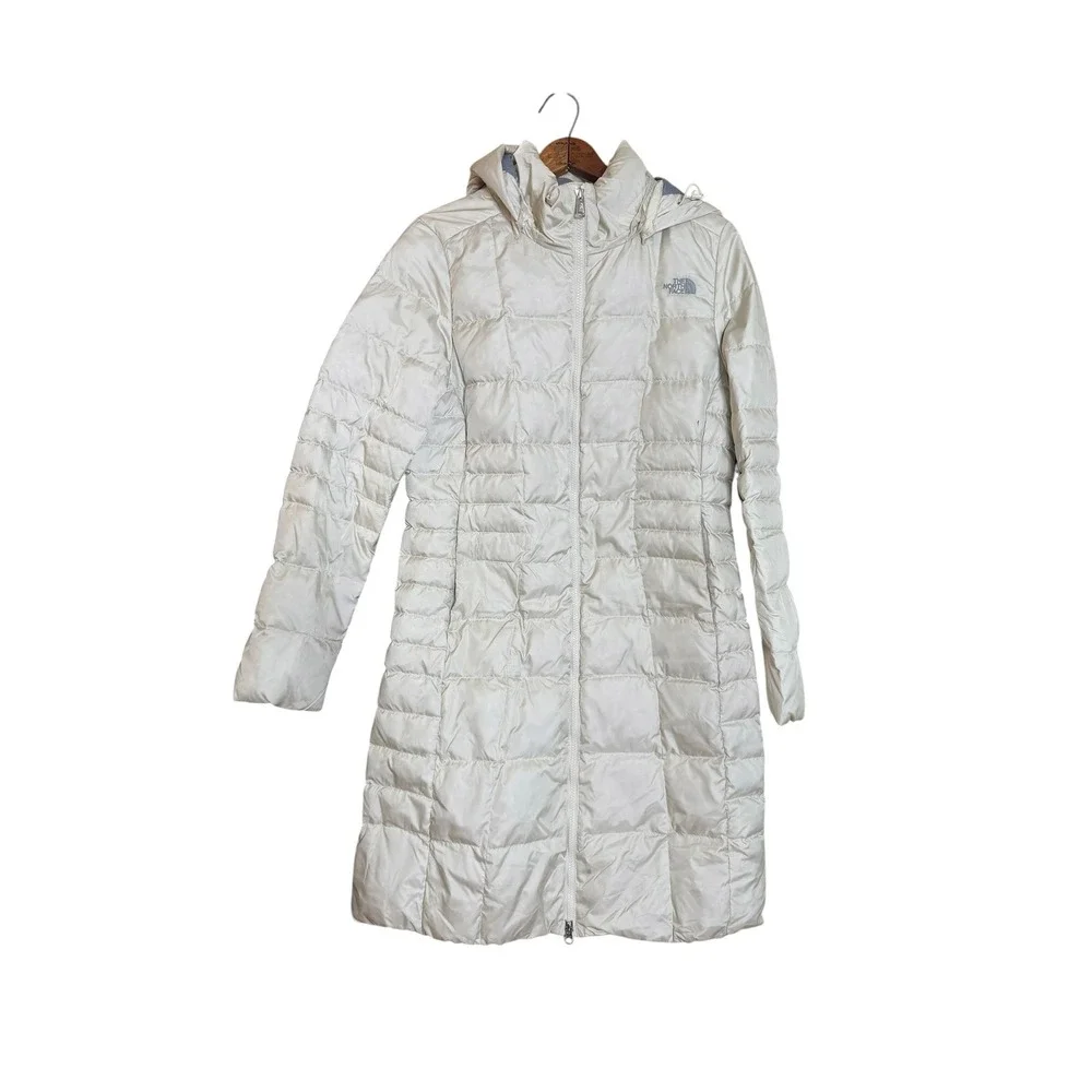 The North Face Womens Metropolis 550 Down Parka Jacket Cream Off-White Size M